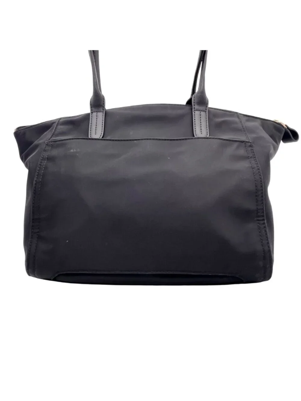Michael Kors Kelsey Black Medium Nylon Zip Tote Gold Accents & Shoulder Straps